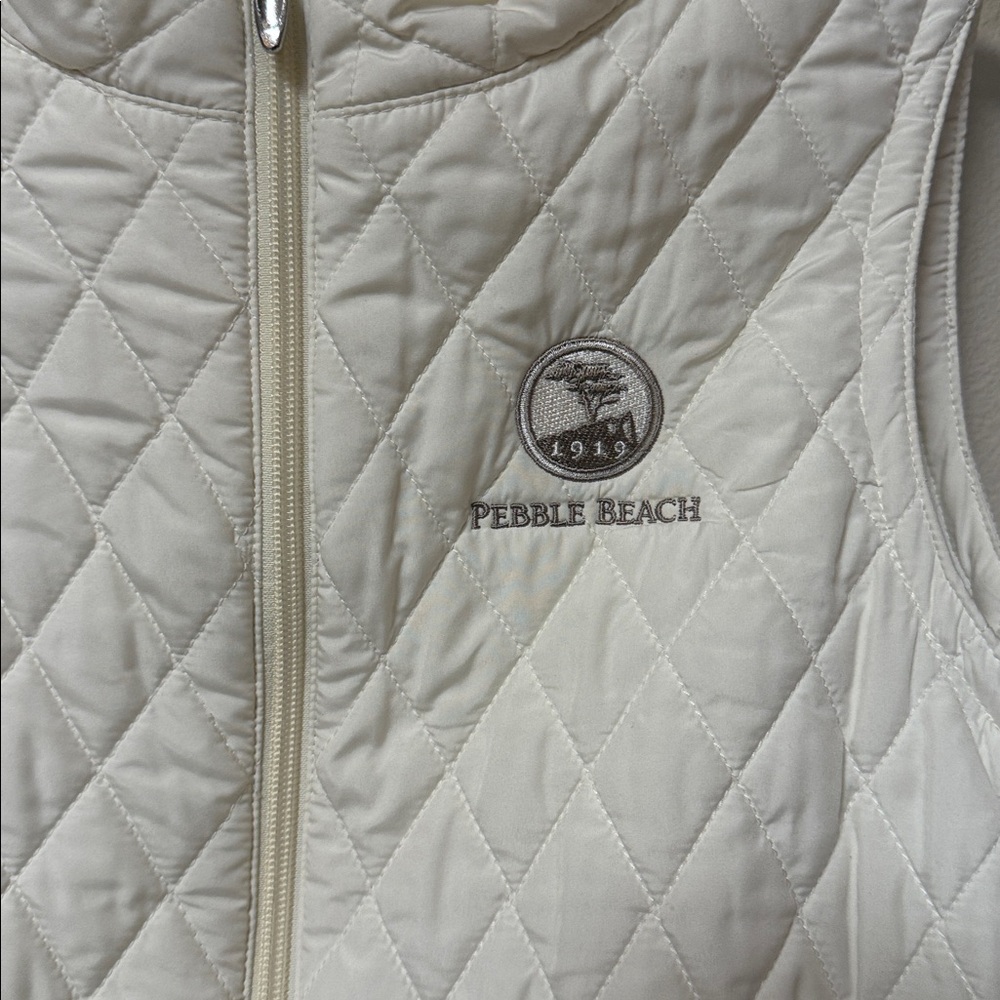 Straightdown Pebble Beach Cream Quilted Zip Vest
